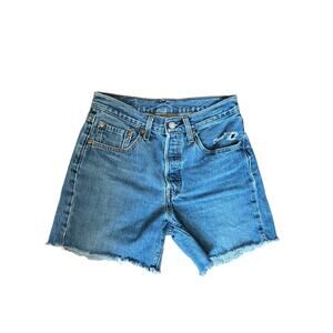 Levi's Premium 501 Cut-Off Denim Shorts - Blue - W26 - Mid-Length